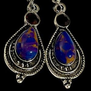 Hook purple multi colored earrings